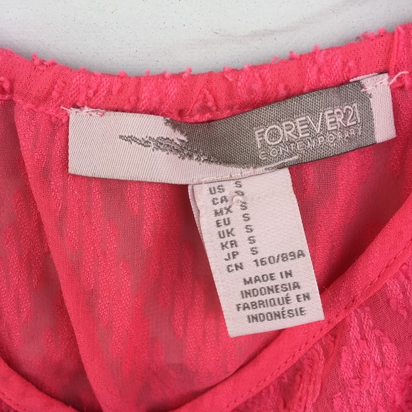 Electric Coral Forever 21 Chevron Tank Top - Picture 4 of 4